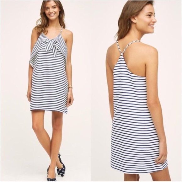 NWT ANTHROPOLOGIE Maeve Ahoy Striped Swing Dress - Picture 7 of 7